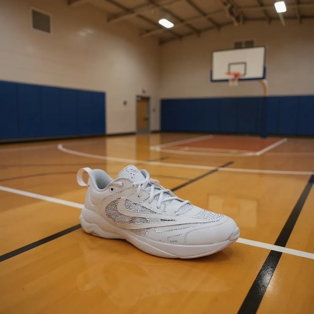 Nike White Men's Low-Top Sneaker with Silver Accents